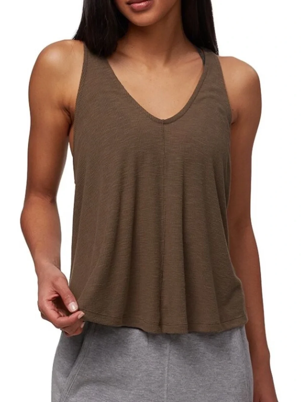 Free People Intimately Olive Green Dani Tank Top Ribbed V-Neck Cami XS